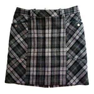 Eddie Bauer Plaid Warm Wool Mini Skirt Women's Size 2